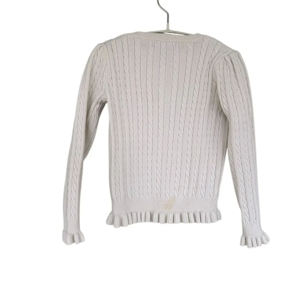 Ralph Lauren Girls' Ivory Cable Knit Sweater Size 5 Long Sleeve Pullover